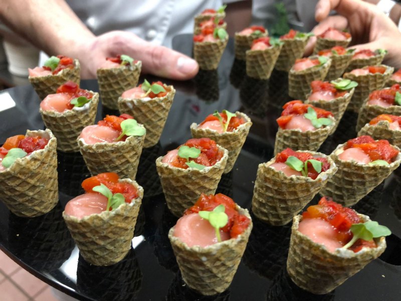 Salmon appetizers, Lake Louise, Banff National Park, AB